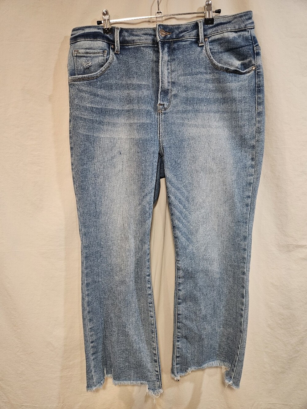 Risen Light Blue Straight Leg Jeans - Size 1XL
